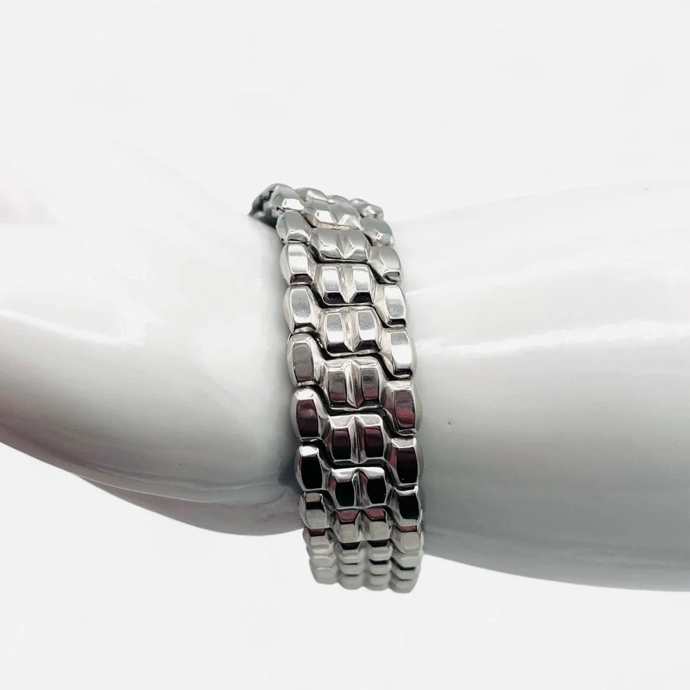 Vintage Speidel 54 Expansion Stretch Stainless Steel Watch Band 14mm Cobblestone
